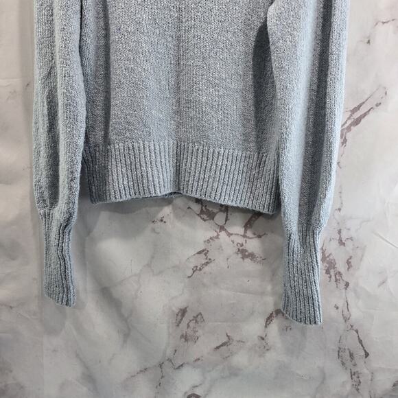 Maeve Sweater Womens XS Light Blue Mock Balloon Sleeve Mock Neck Knit - Picture 7 of 13